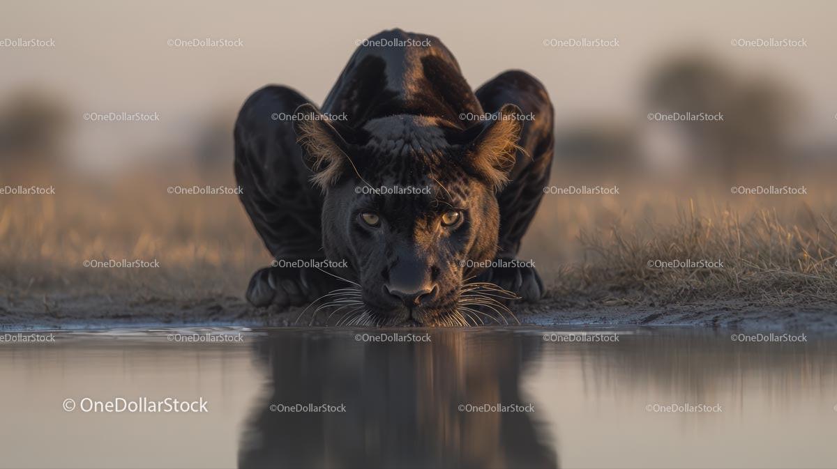 Black Panther Drinking Water in Serenity