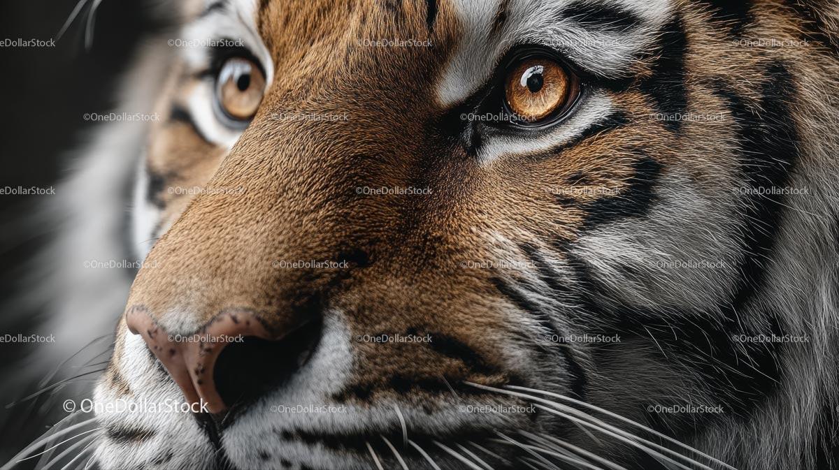 Close-Up of a Tiger's Fierce and Intense Gaze