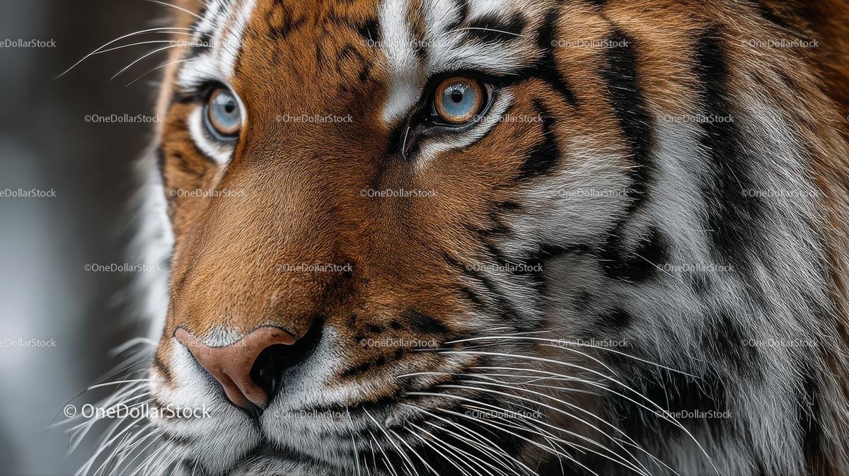 Intense Gaze of a Majestic Tiger Close-Up