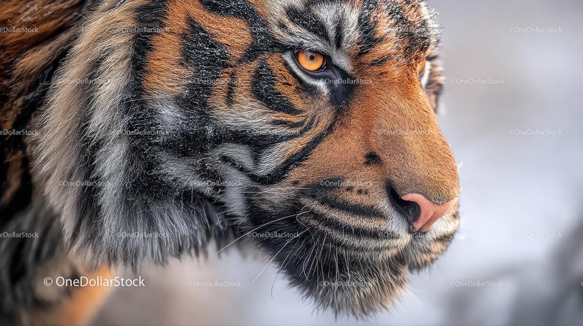Intense Portrait of a Siberian Tiger in Its Natural Habitat