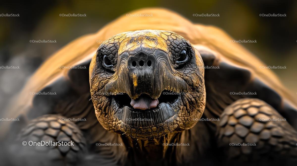 Close-Up of a Majestic Tortoise in Natural Habitat