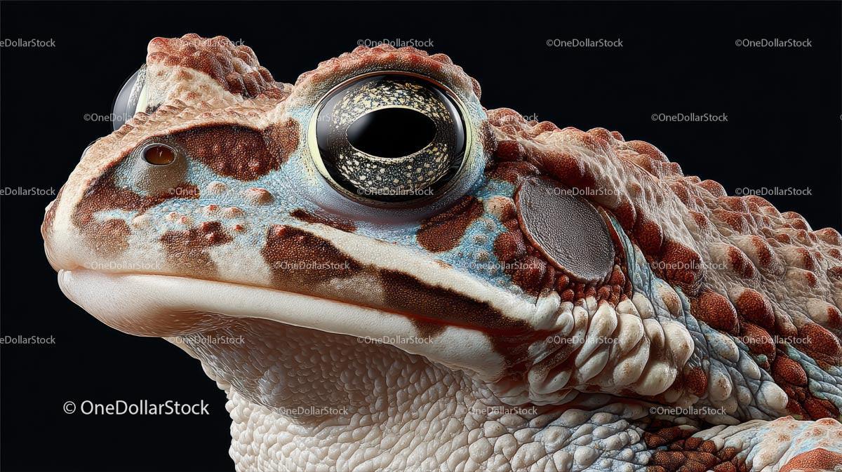 Close-Up Portrait of a Colorful Toad