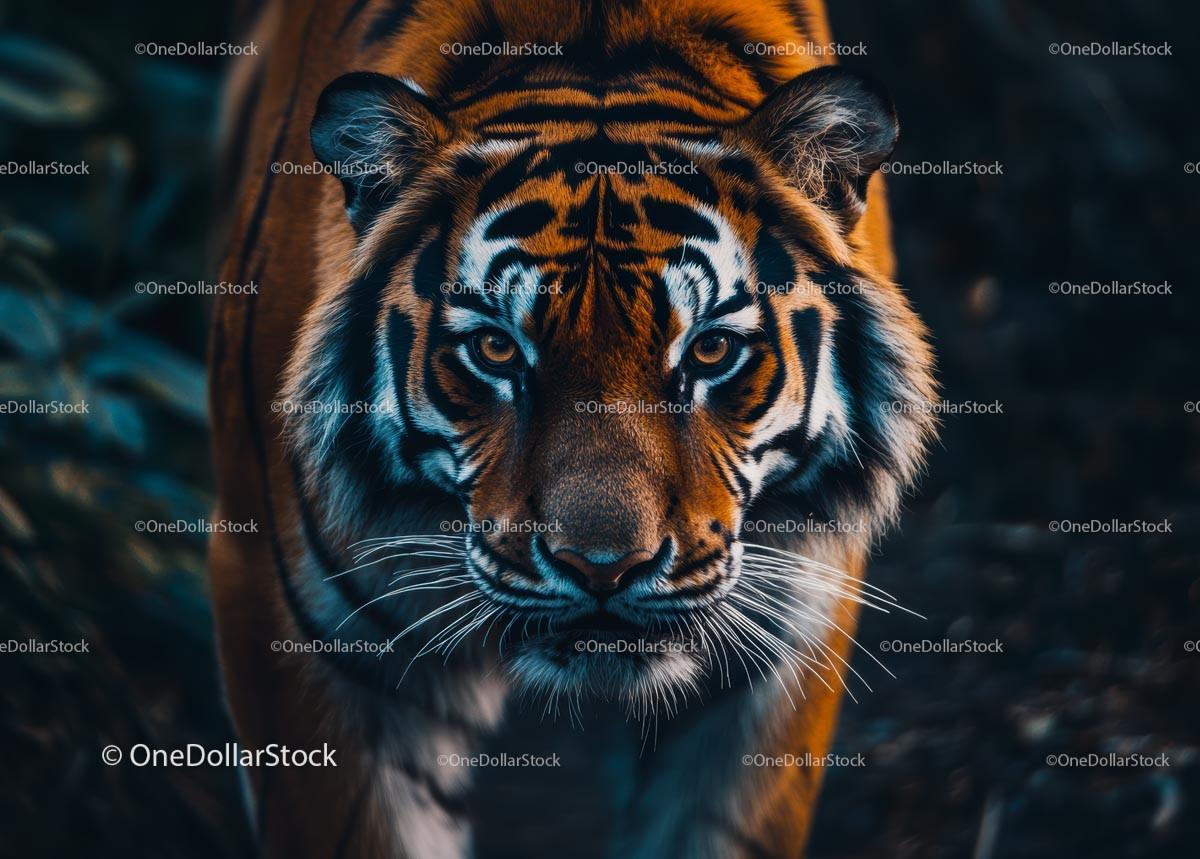 Majestic Tiger in Natural Jungle Habitat