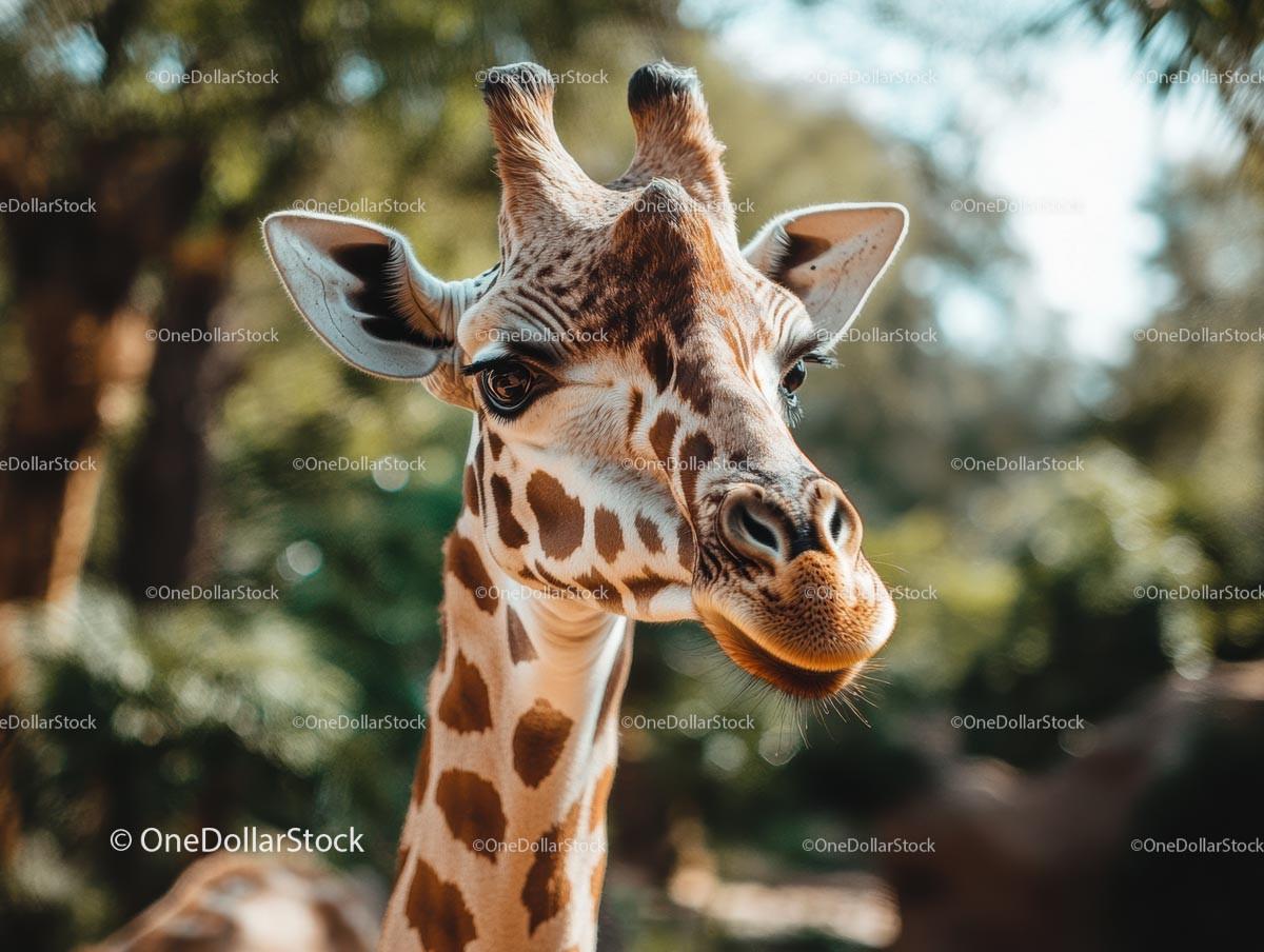 Close-up Portrait of a Majestic Giraffe in Natural Habitat