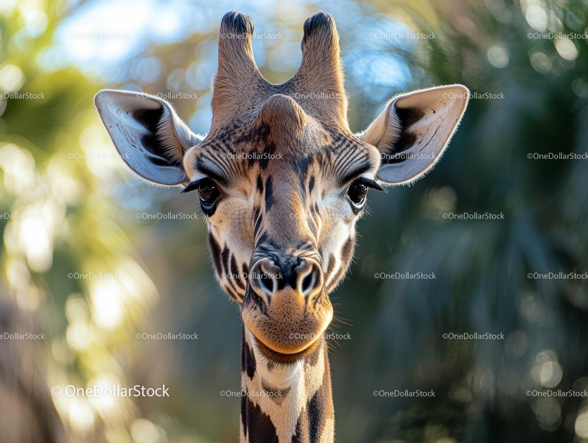 Portrait of a Majestic Giraffe in Natural Surroundings