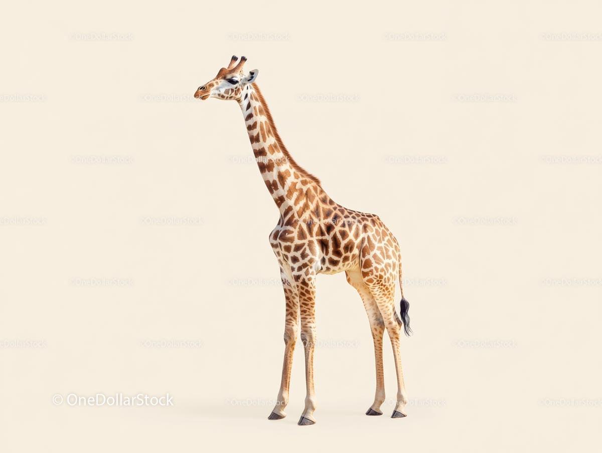 Majestic Giraffe on Soft Beige Background