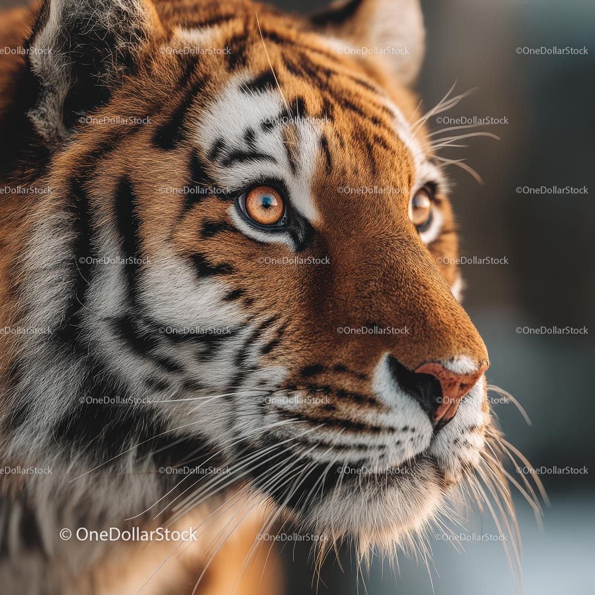 Close-up Portrait of a Majestic Tiger
