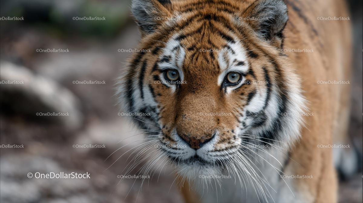 Close-Up of Majestic Bengal Tiger in Natural Habitat