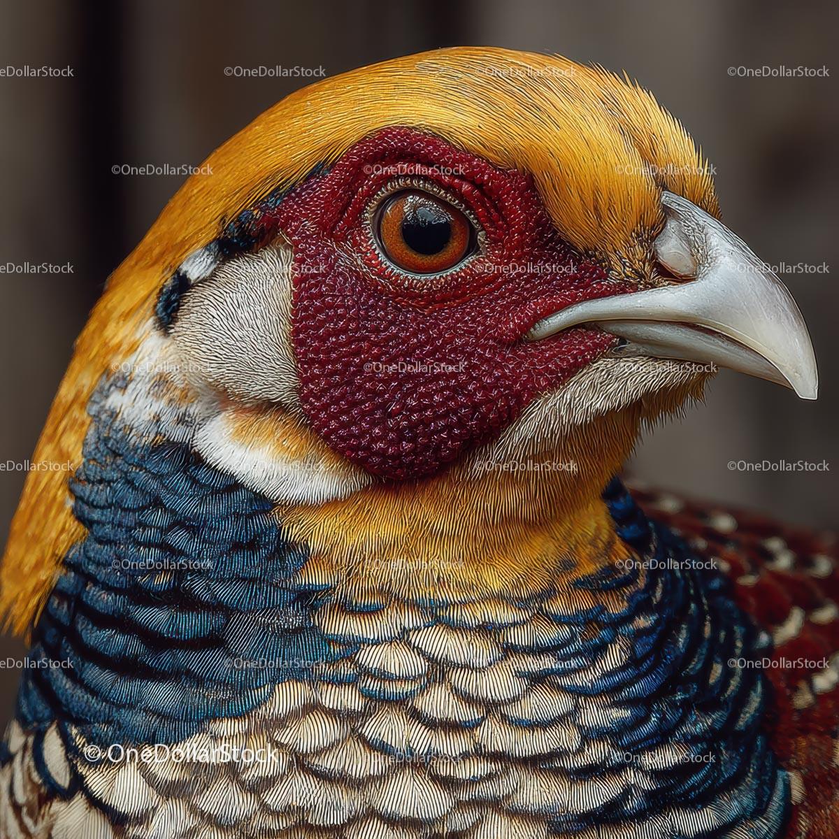 Golden Pheasant with Vibrant Feathers Portrait
