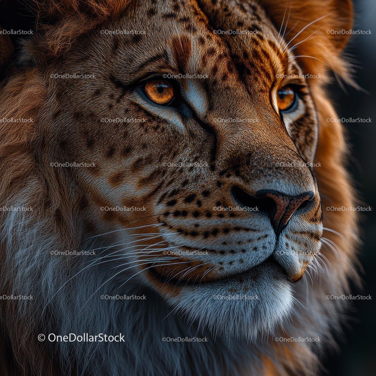 Majestic Lion Portrait with Golden Eyes