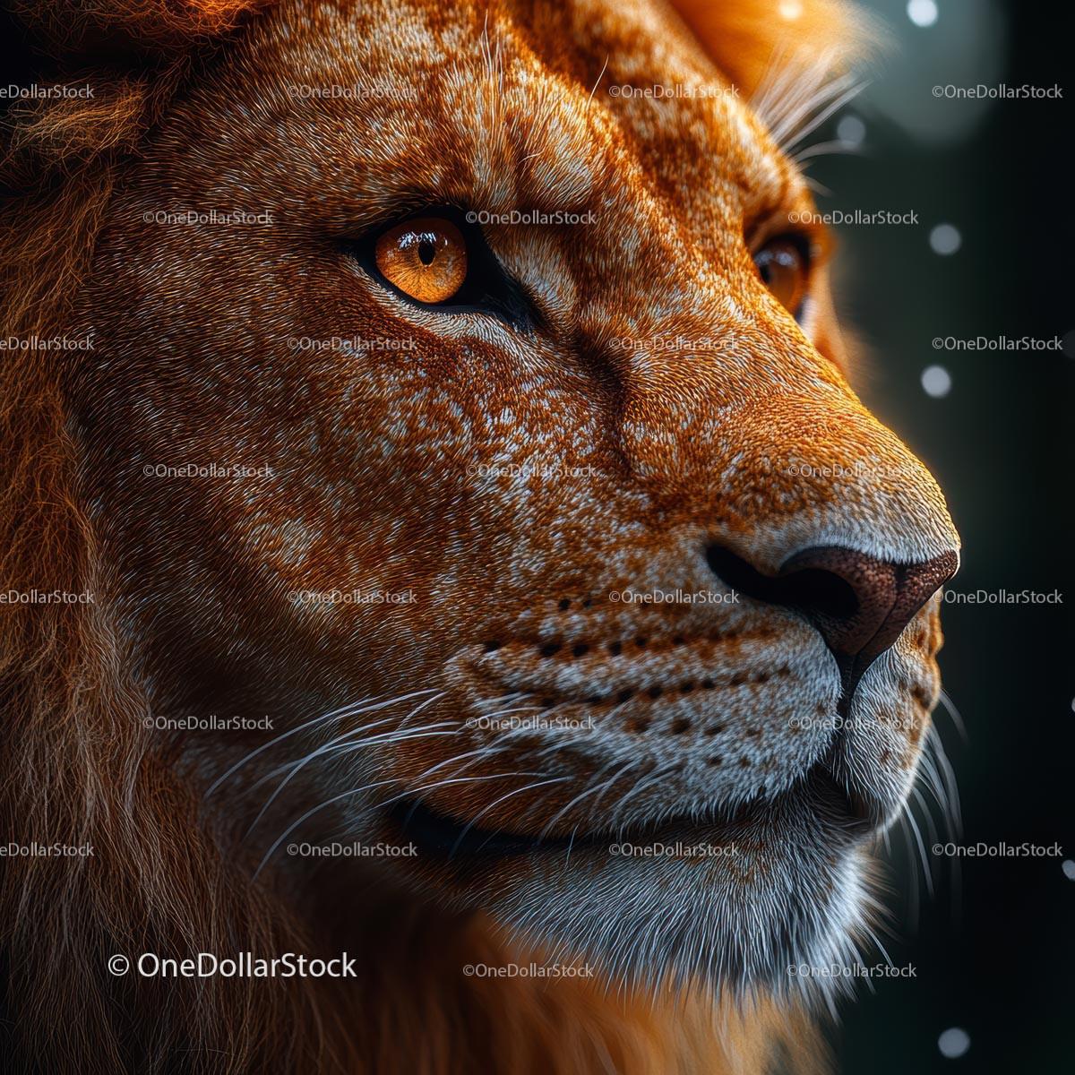 Majestic Close-Up of a Lion with Golden Eyes