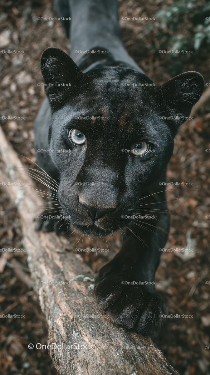 Close-Up of a Black Panther in the Jungle