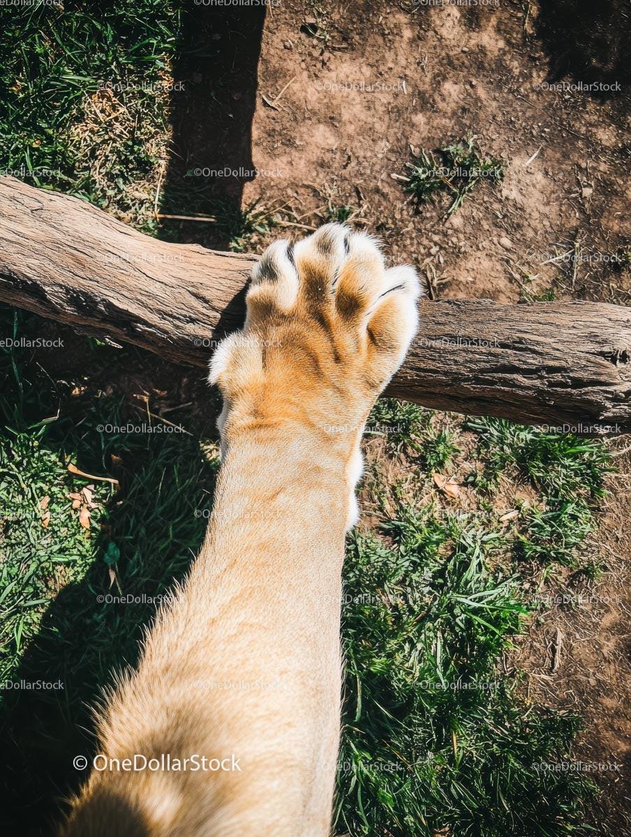 Tiger Paw Resting on Forest Floor