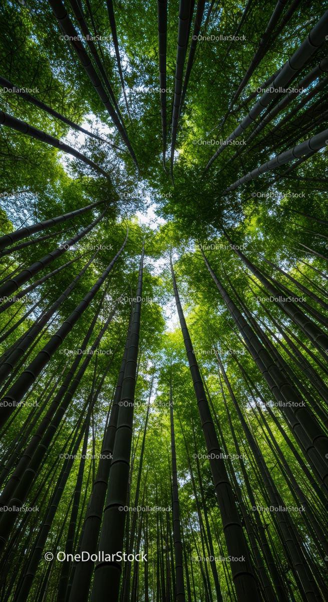 Majestic Bamboo Forest with Vibrant Green Canopy