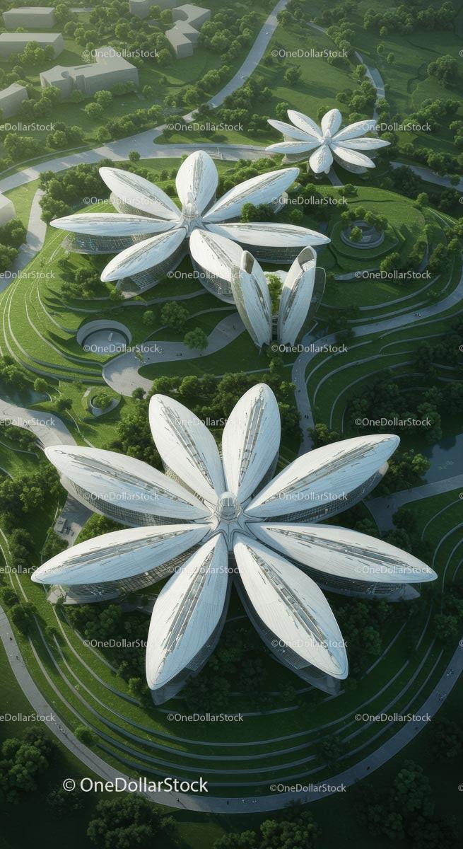 Futuristic Flower-Inspired Architectural Complex