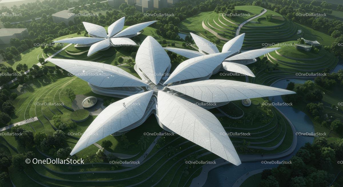 Futuristic Floral-Inspired Architectural Design
