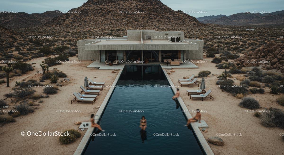 Desert Villa with Pool and Mountain Views