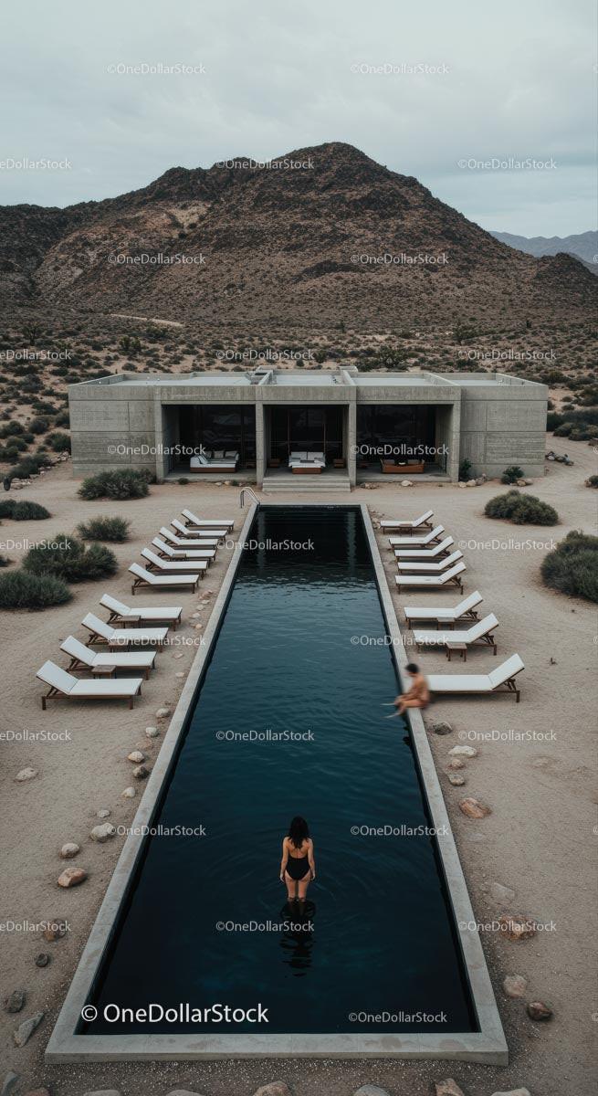Desert Oasis with Modern Pool and Mountain View