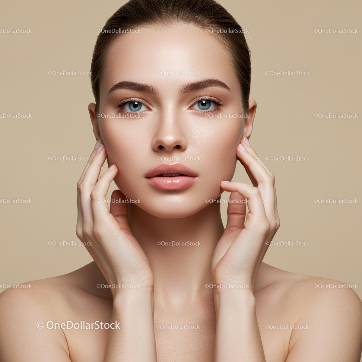 Elegant Portrait of a Woman with Flawless Skin