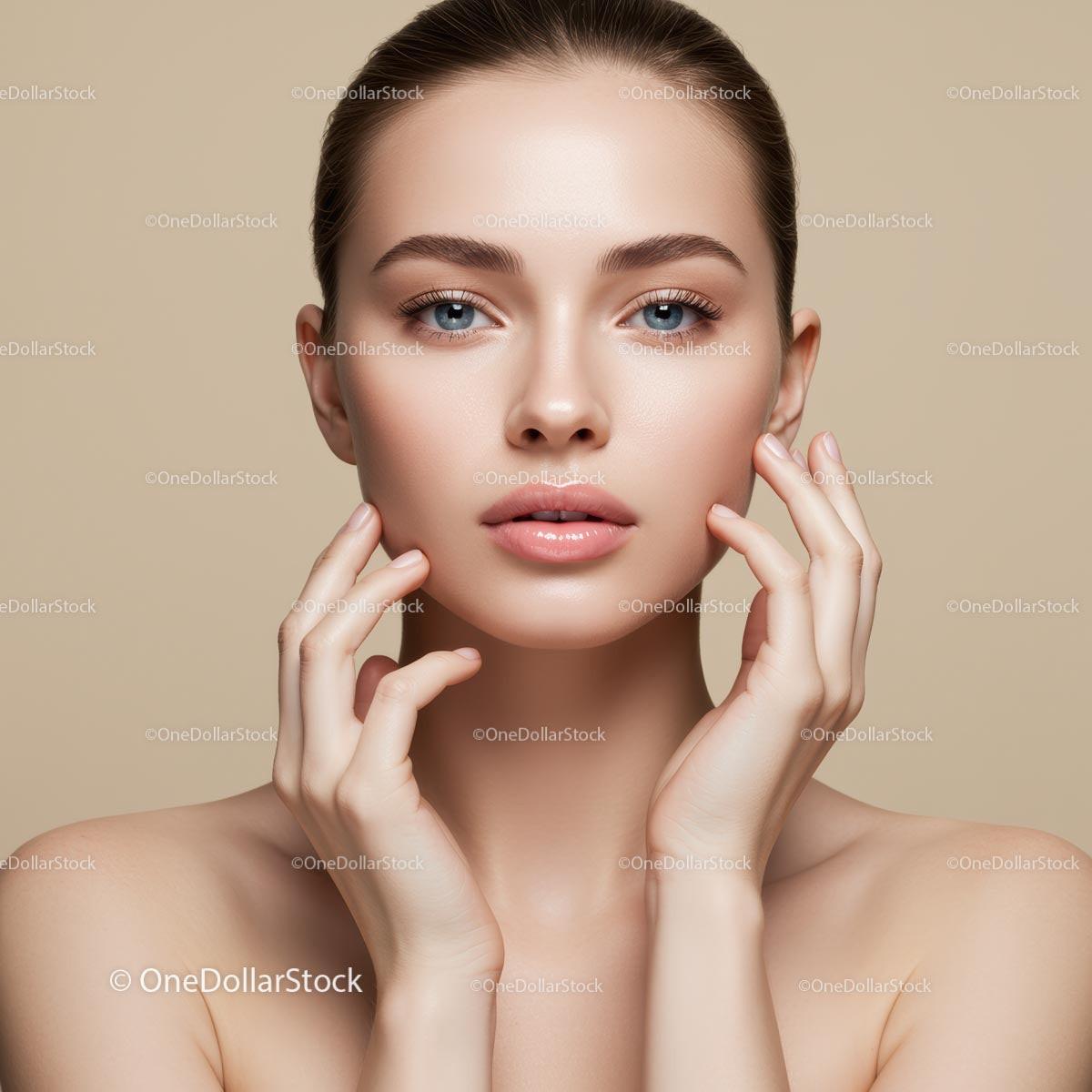 Elegant Portrait of a Woman with Flawless Skin