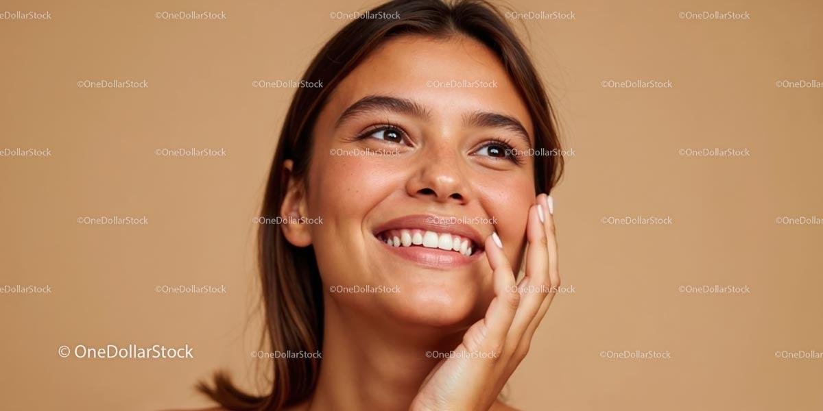 Joyful Young Woman with Radiant Smile and Healthy Glow