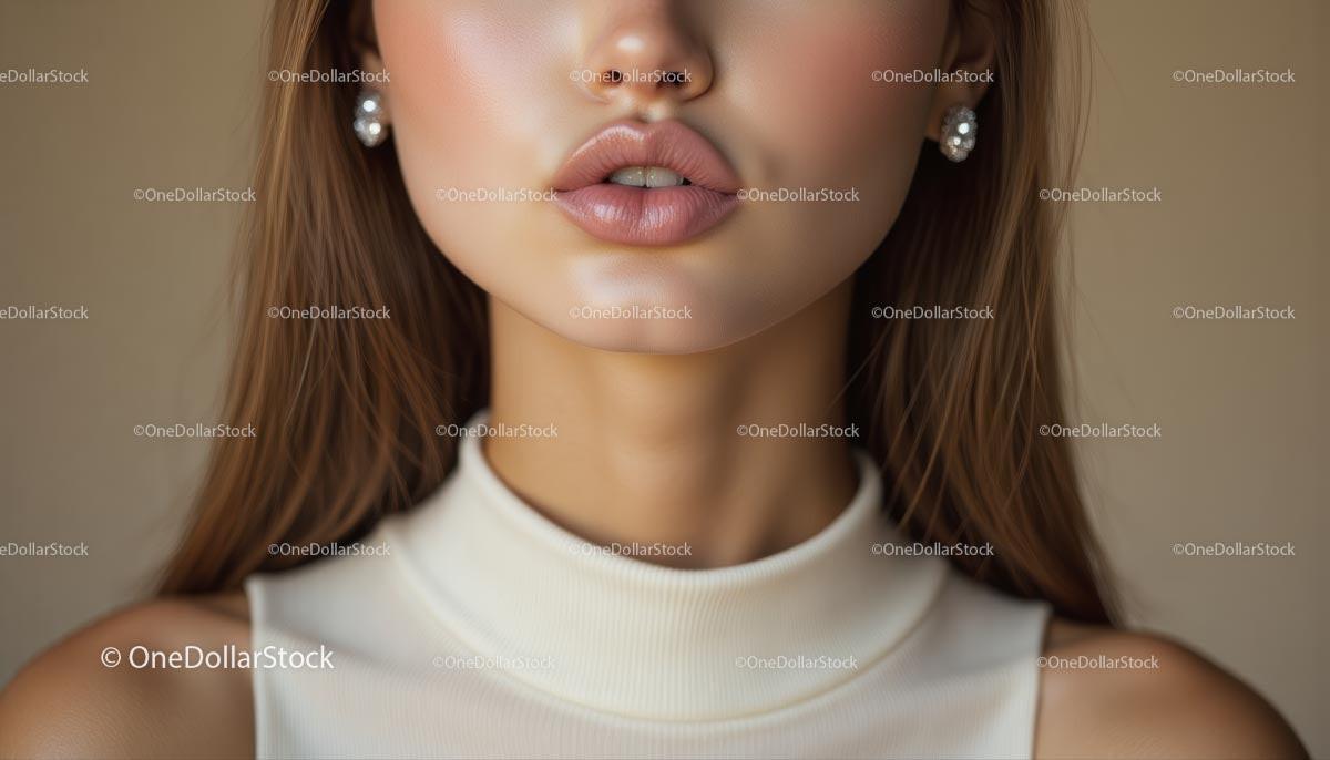 Close-Up of Elegant Woman with Pearl Earrings