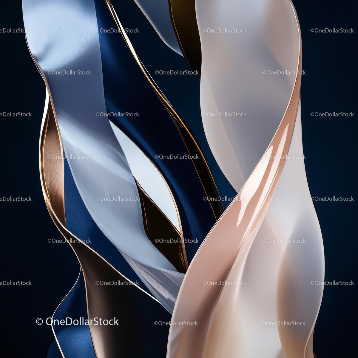 Elegant Abstract Sculpture with Flowing Ribbons