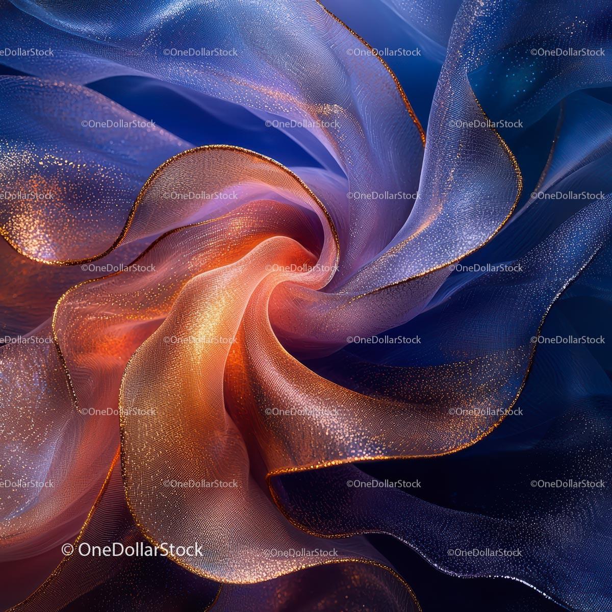 Abstract Swirl of Vibrant Fabric Textures in Motion