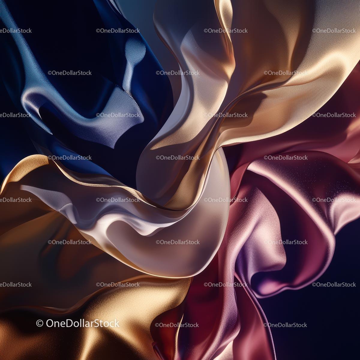 Abstract Flowing Fabric with Elegant Folds