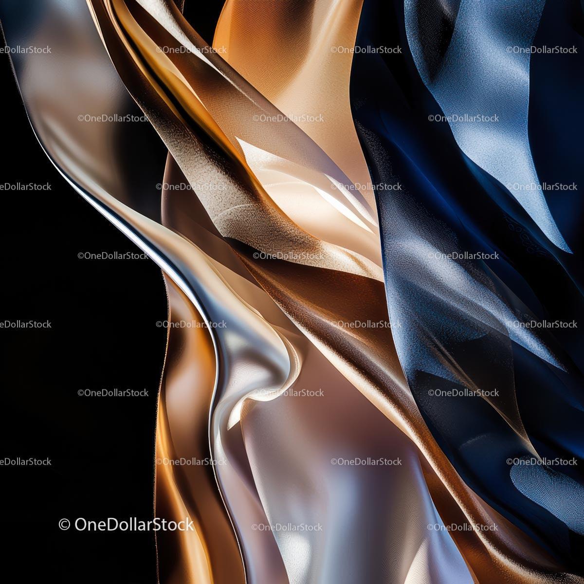 Elegant Metallic Silk Waves in Dynamic Flow