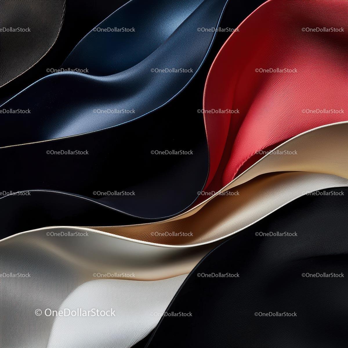 Elegant Silk Fabric Displaying Colorful Waves