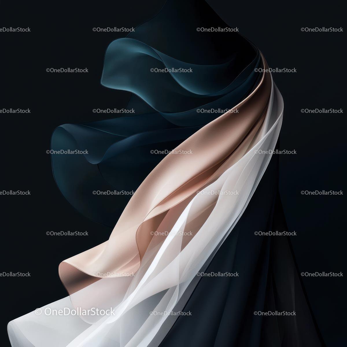 Elegant Flowing Fabric on a Black Background