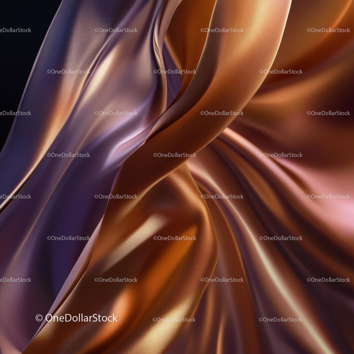 Luxurious Silk Fabric in Copper and Purple Tones