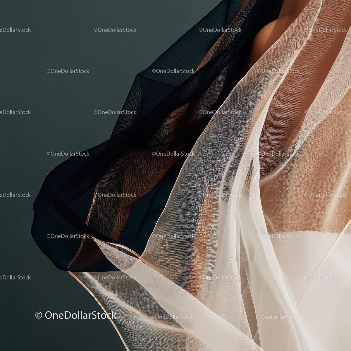 Delicate Sheer Fabric in Elegant Flowing Motion