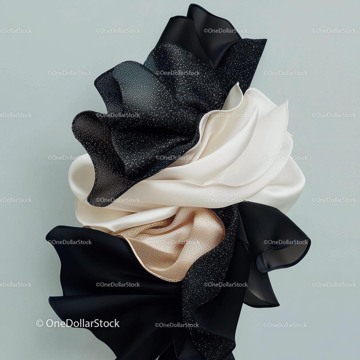 Elegant Black and White Fabric with Sparkling Details