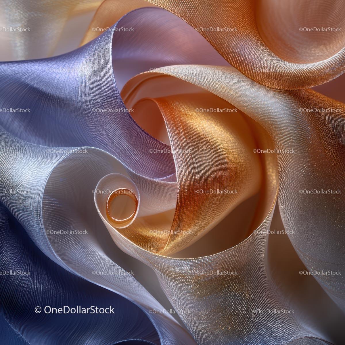 Elegant Waves of Sheer Silk Fabric in Soft Hues