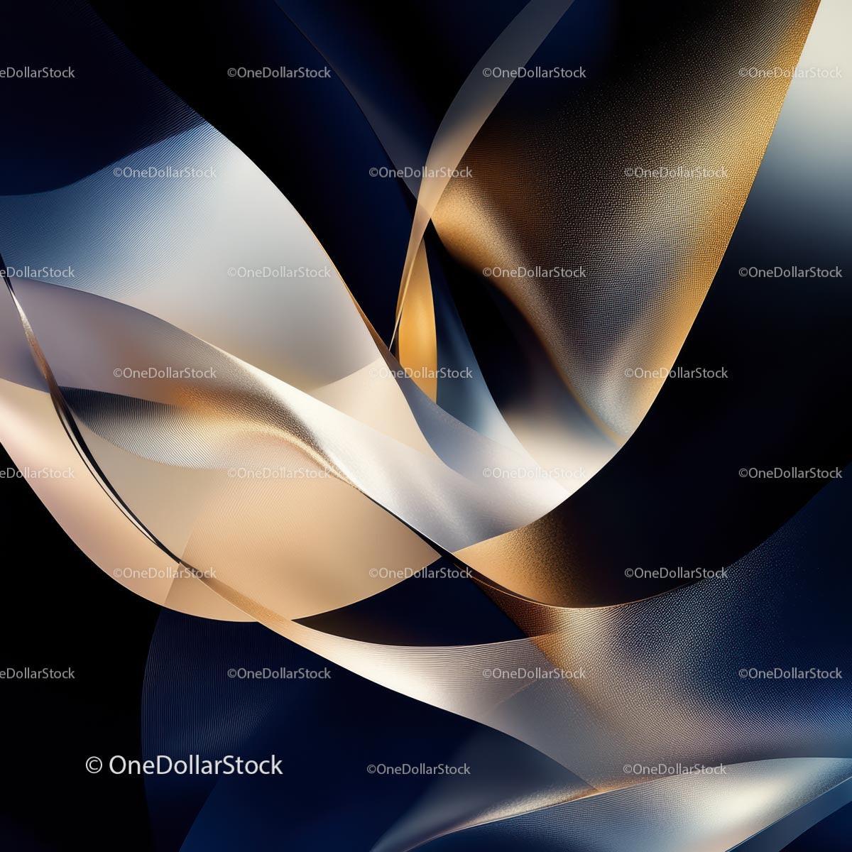 Elegant Abstract Design with Flowing Metallic Curves