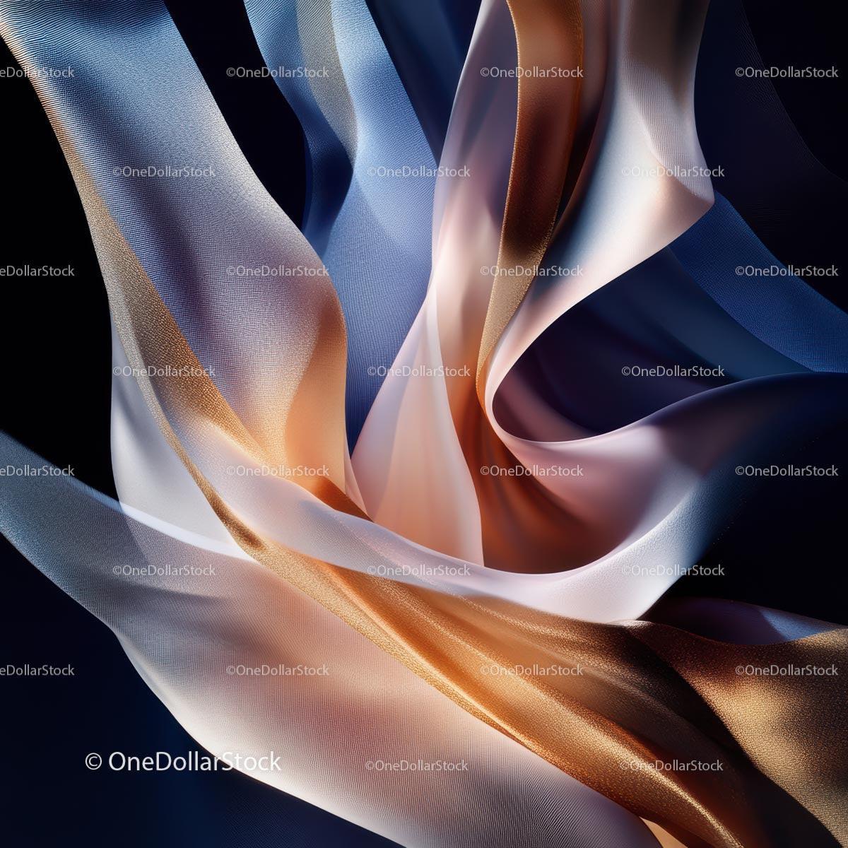 Elegant Waves of Flowing Silk Fabric in Soft Color Tones