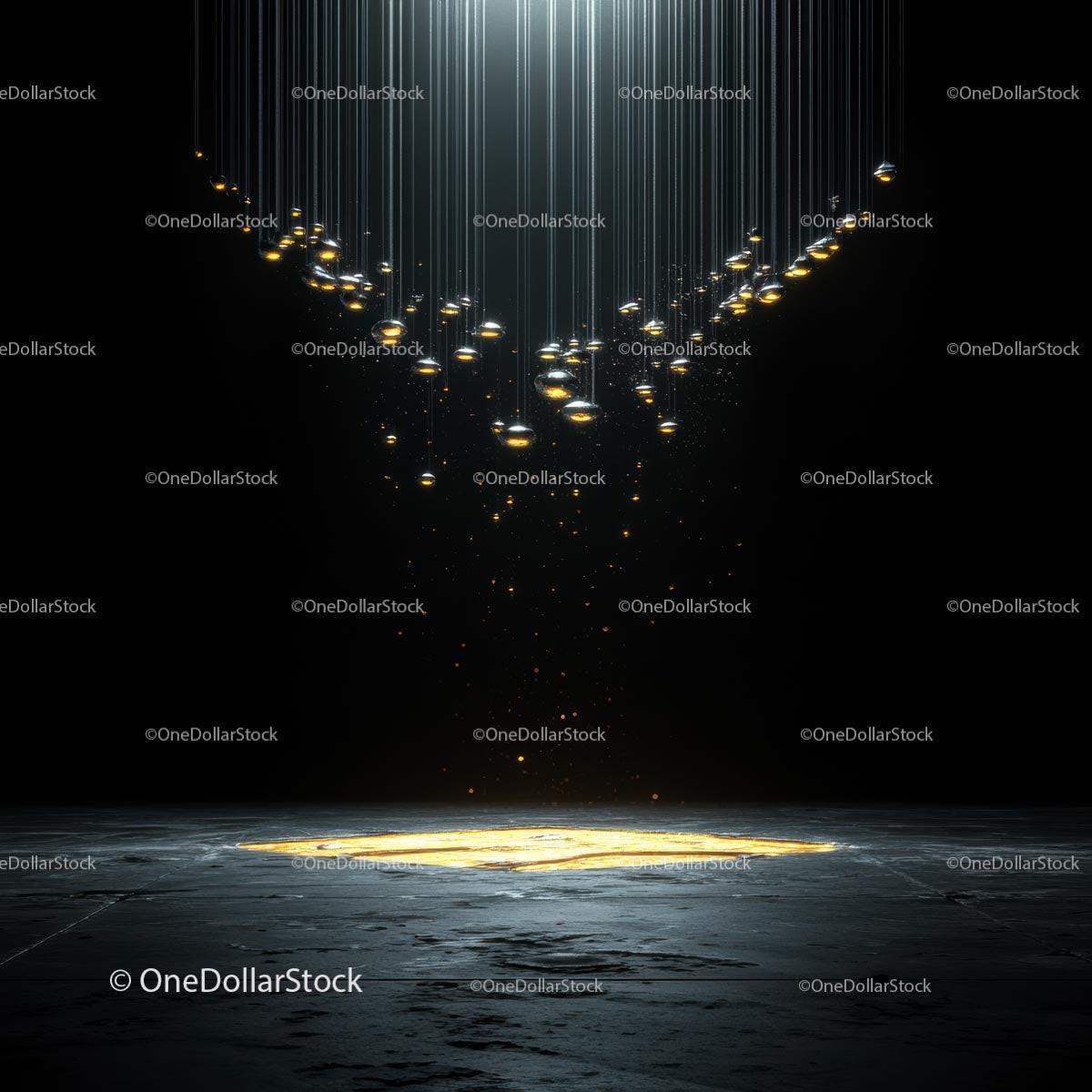 Elegant Chandelier with Ambient Lighting in Dark Setting