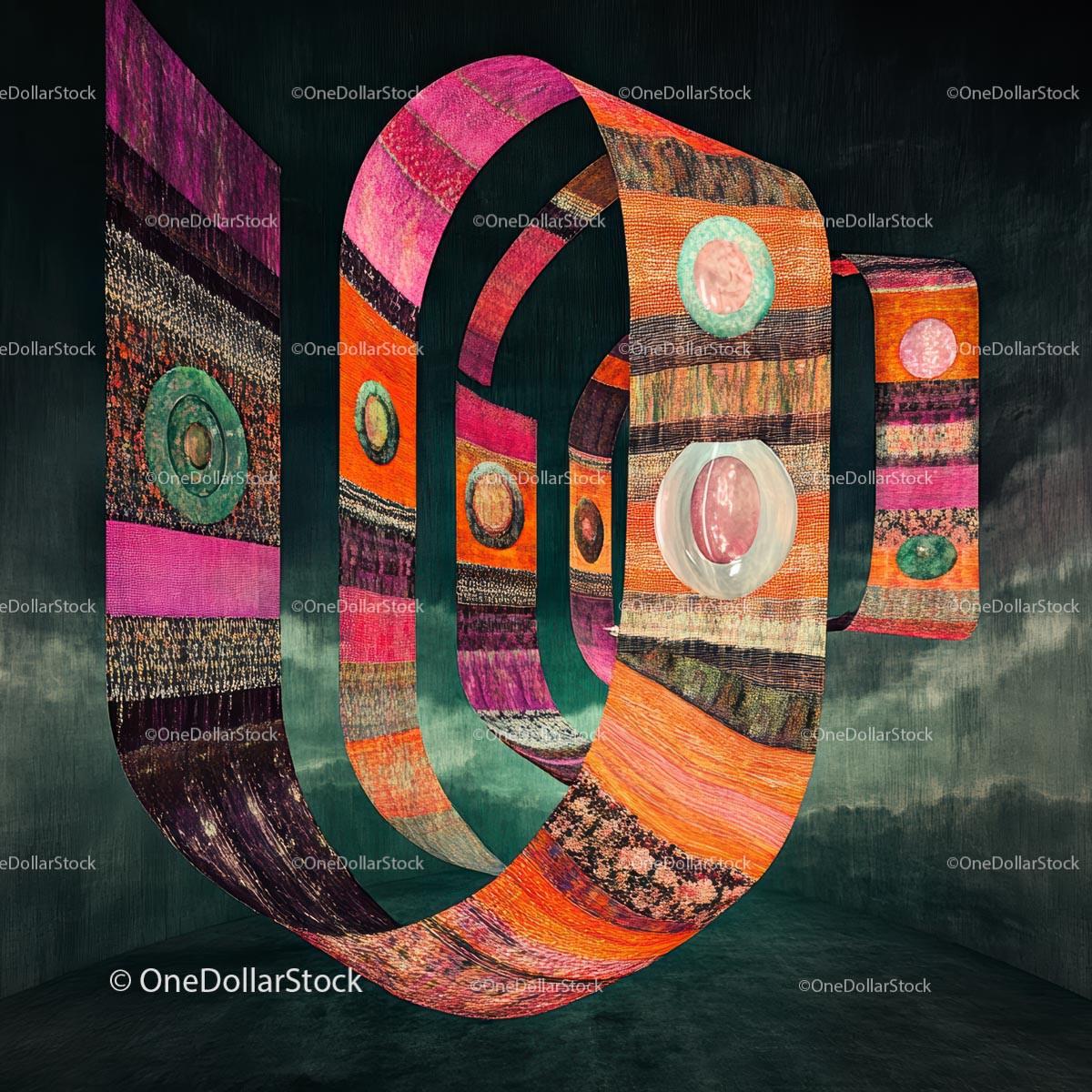Colorful Abstract Ribbons in Modern Installation