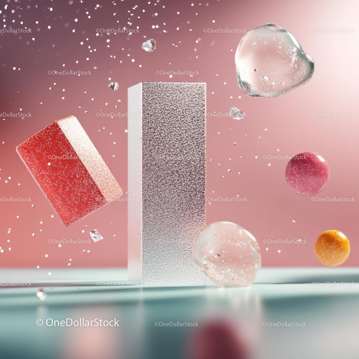Abstract Geometric Composition with Floating Shapes