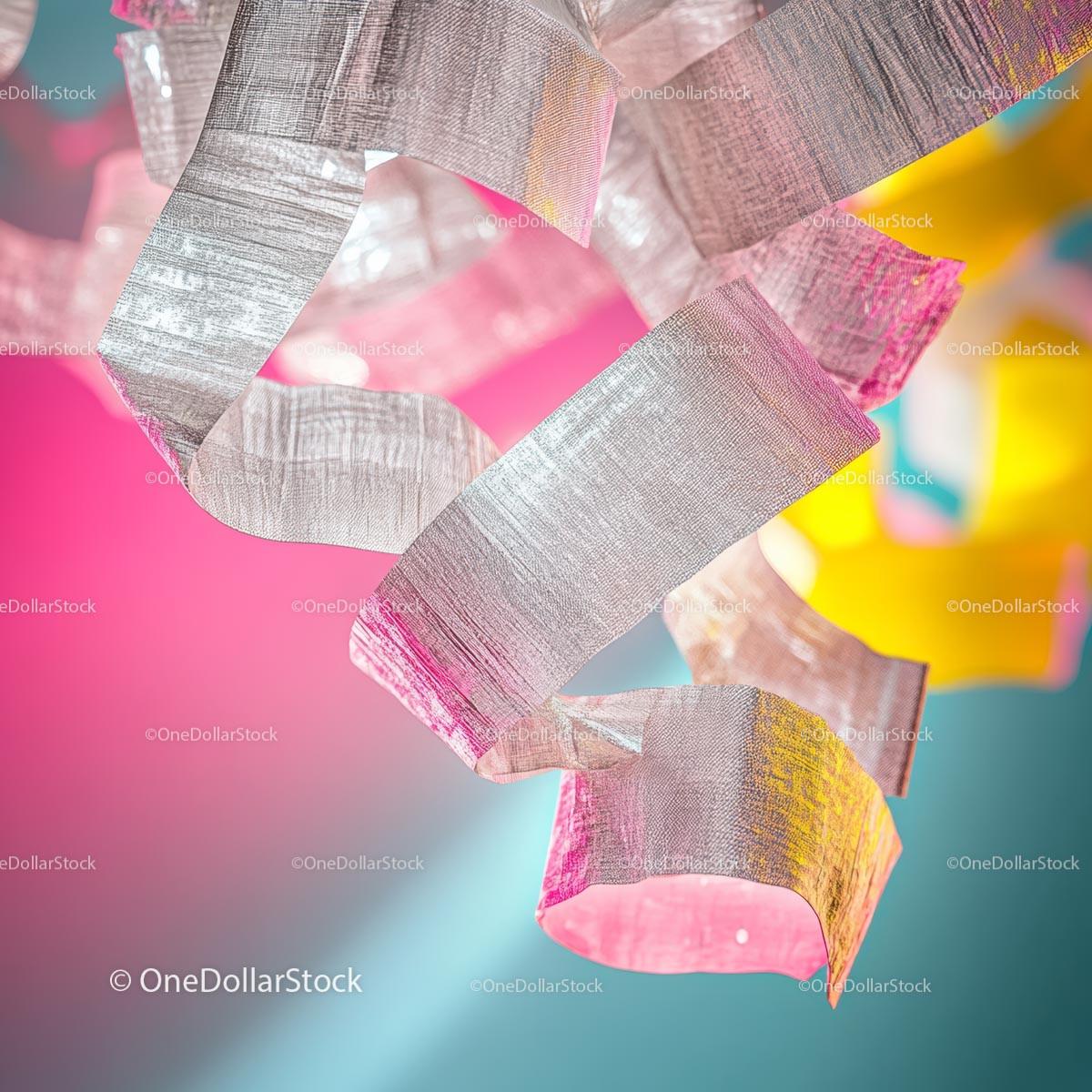 Colorful Ribbons with Vibrant Pastel Background