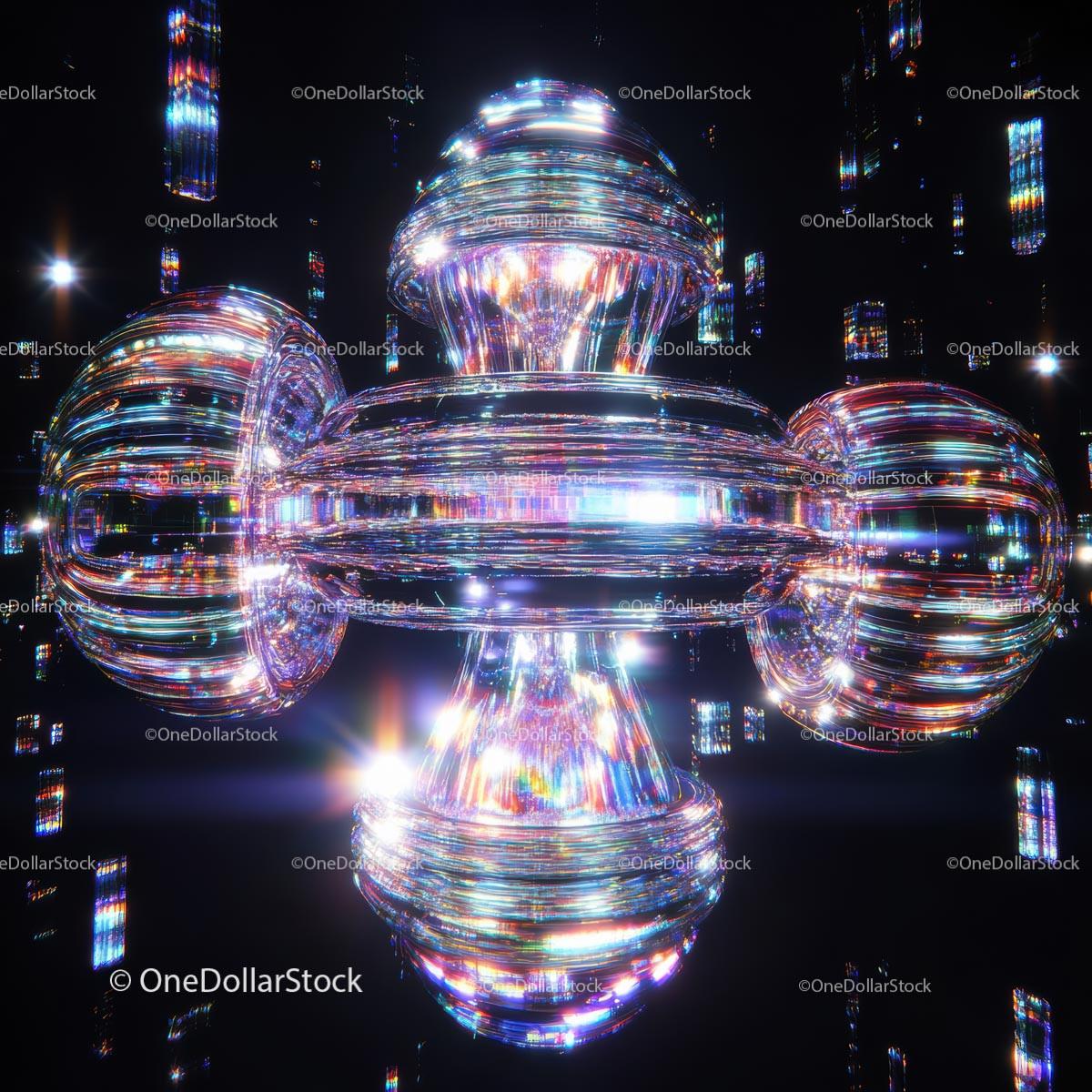 Futuristic Abstract Art with Glass Reflections