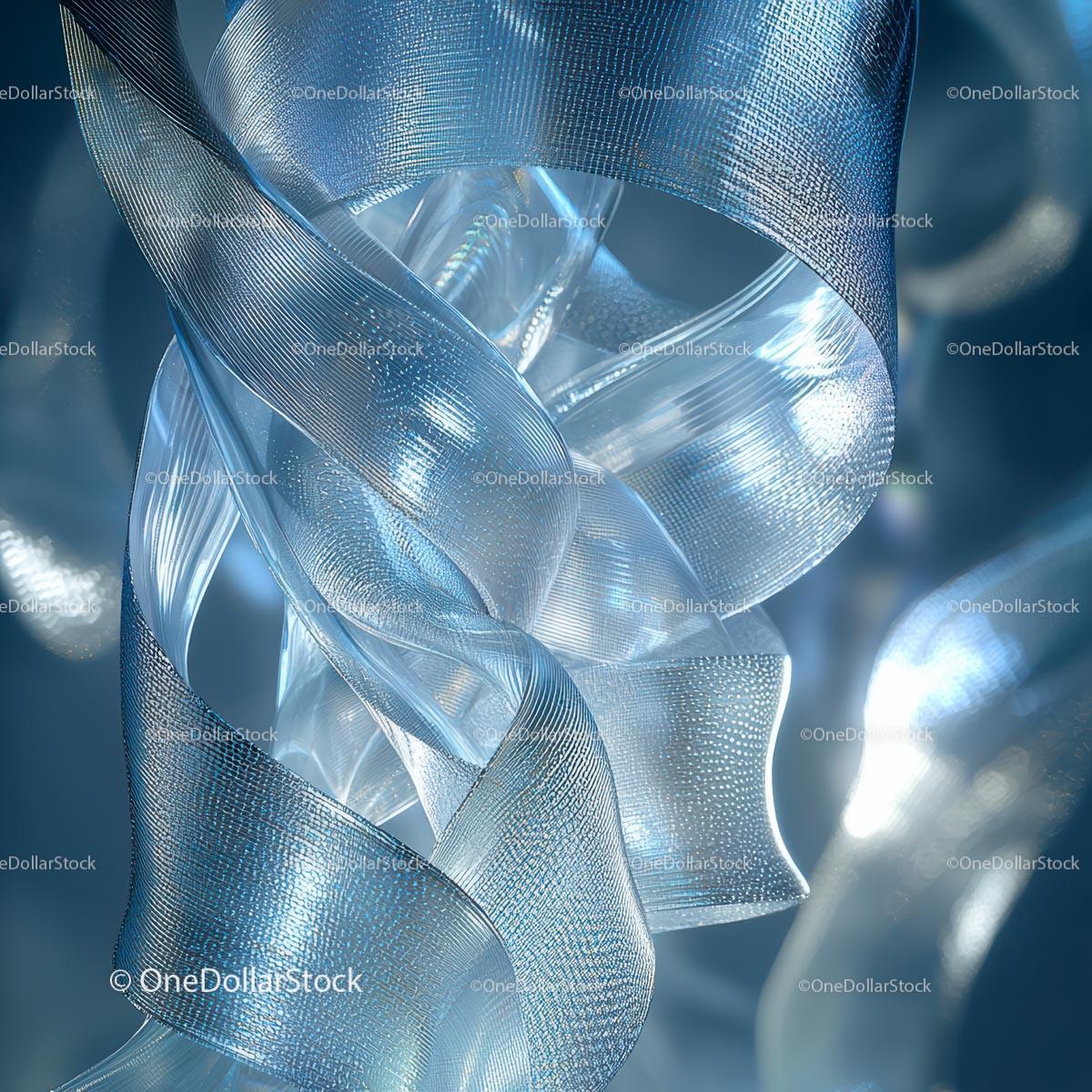 Abstract Blue and Silver Ribbon Texture