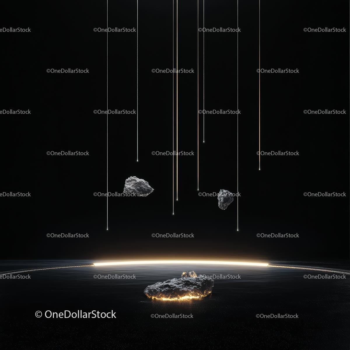 Asteroids with Cosmic Light Trails in Deep Space