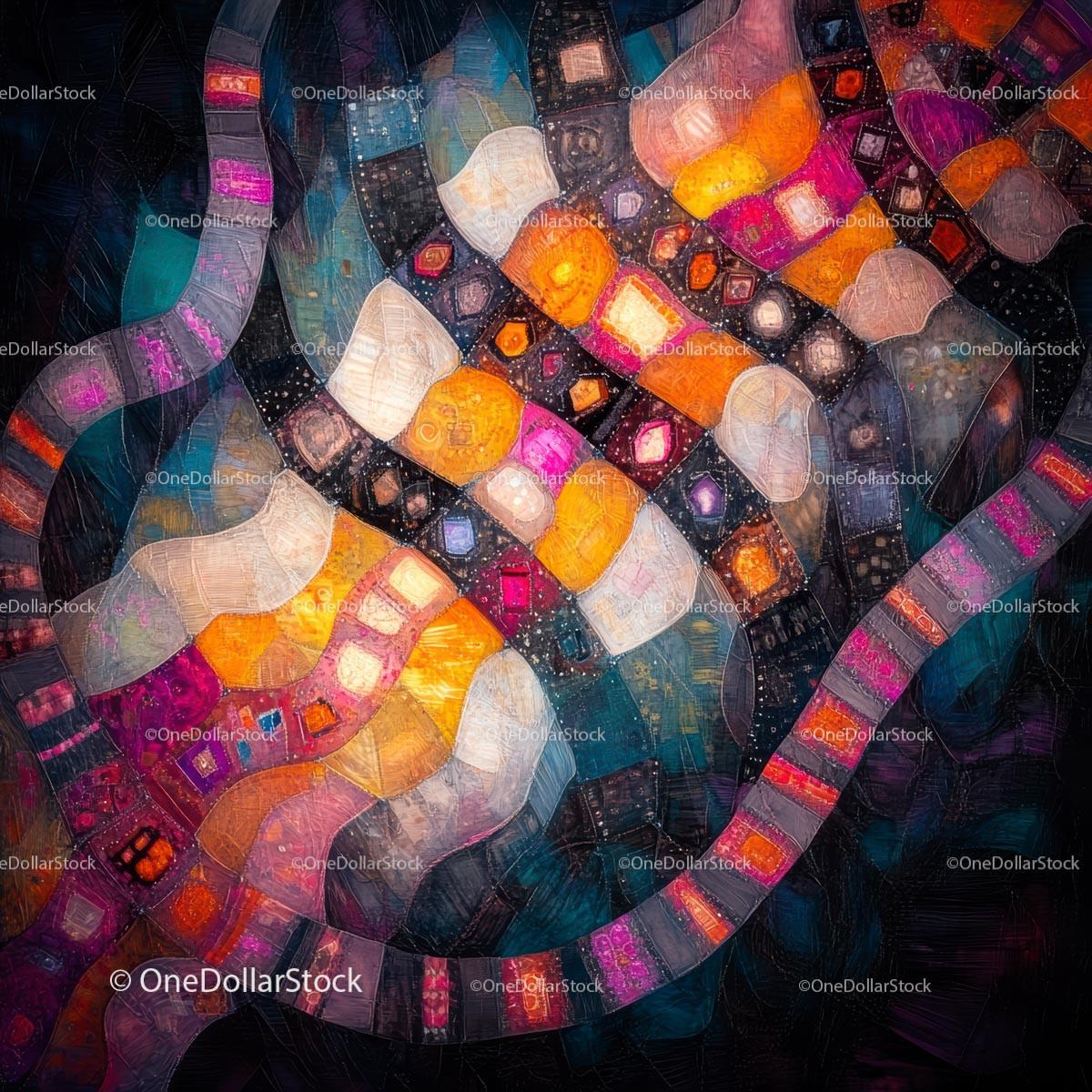 Vibrant Abstract Geometric Mosaic Design
