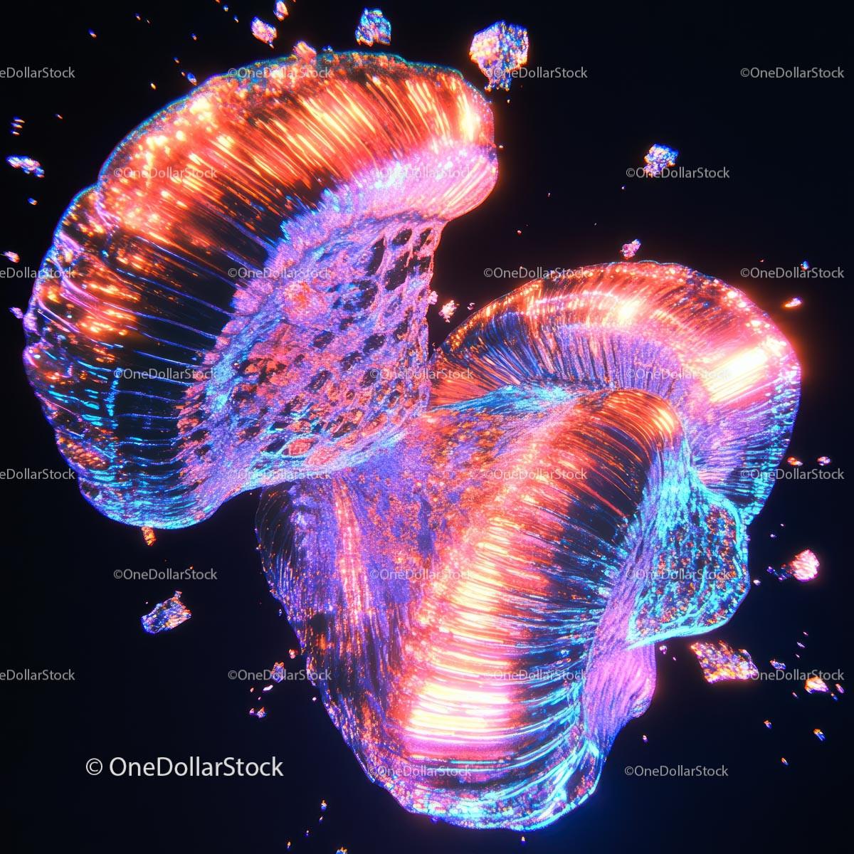 Vibrant Neon Abstract Art with Radiant Colors