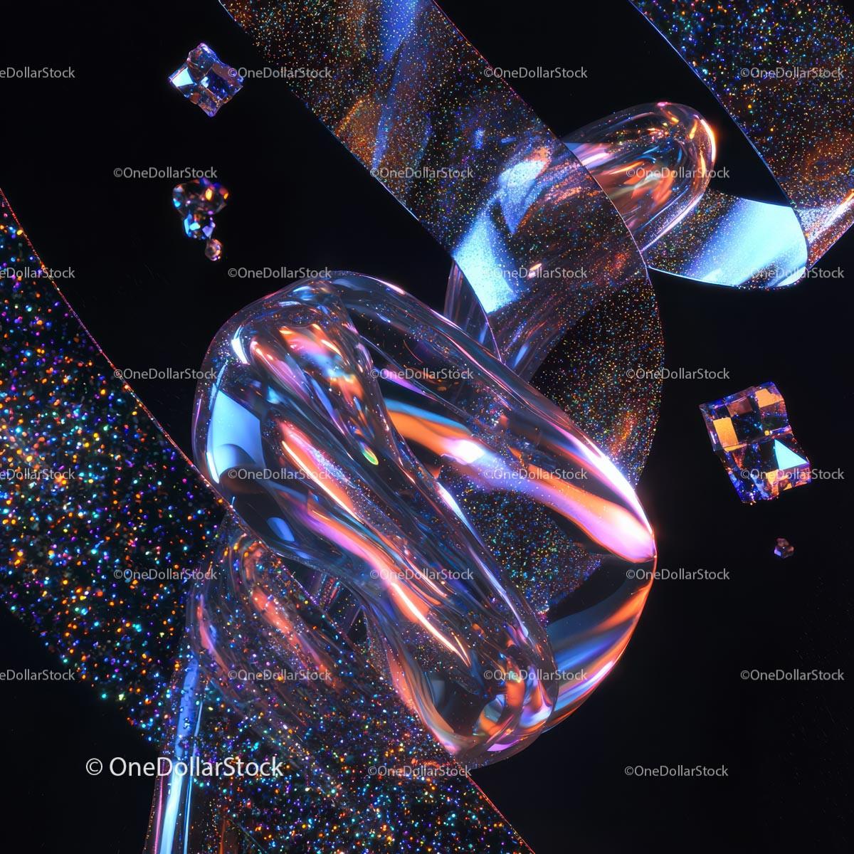 Futuristic Abstract Art with Iridescent Textures