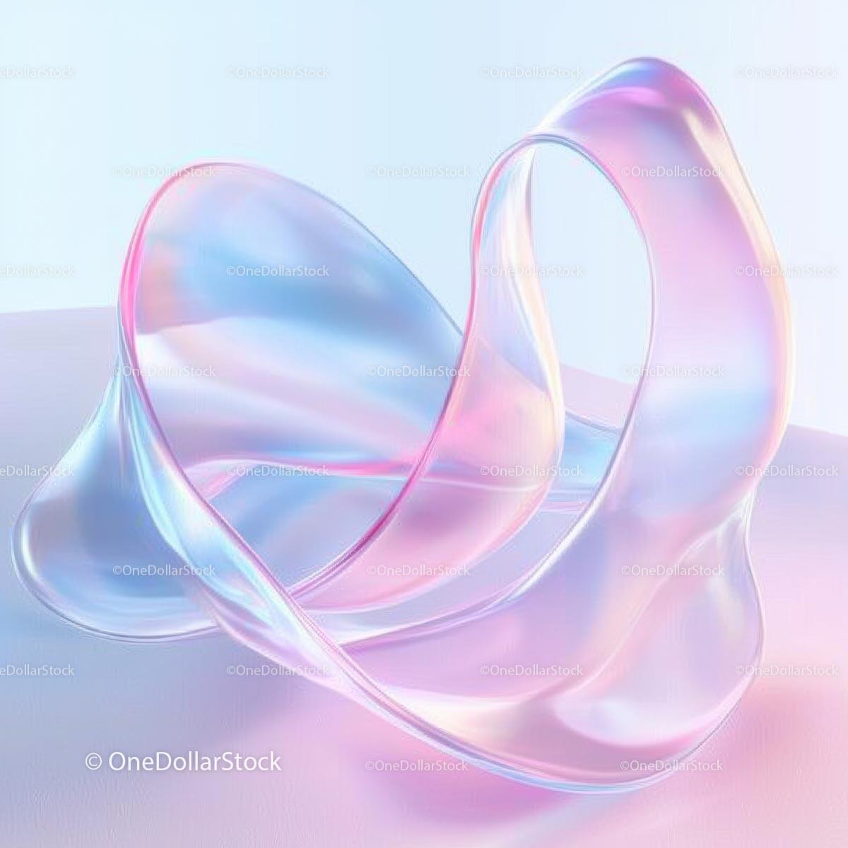 Abstract Fluid Sculpture with Pastel Gradient Tones