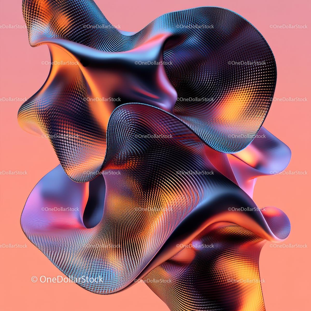 Dynamic Abstract Sculpture with Vibrant Colors